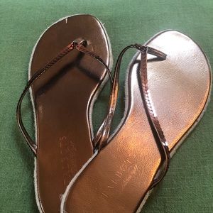 Metallic Copper Flip Flops